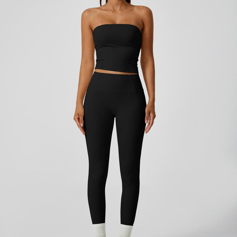 Timeoff 2-Piece Tube Top & High-Waist Leggings Set