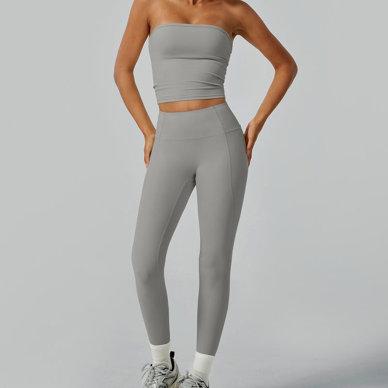 Timeoff 2-Piece Tube Top & High-Waist Leggings Set