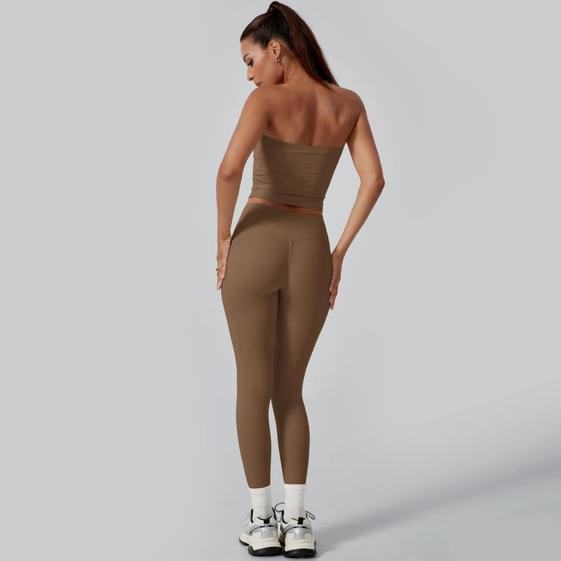 Timeoff 2-Piece Tube Top & High-Waist Leggings Set