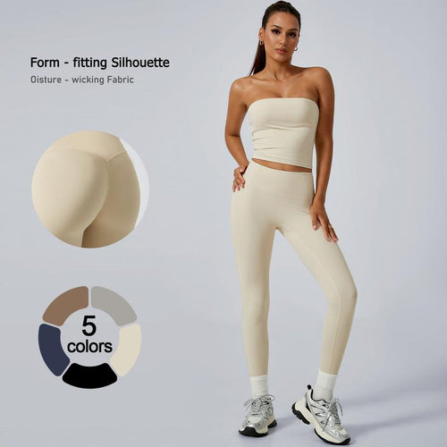 Timeoff 2-Piece Tube Top & High-Waist Leggings Set