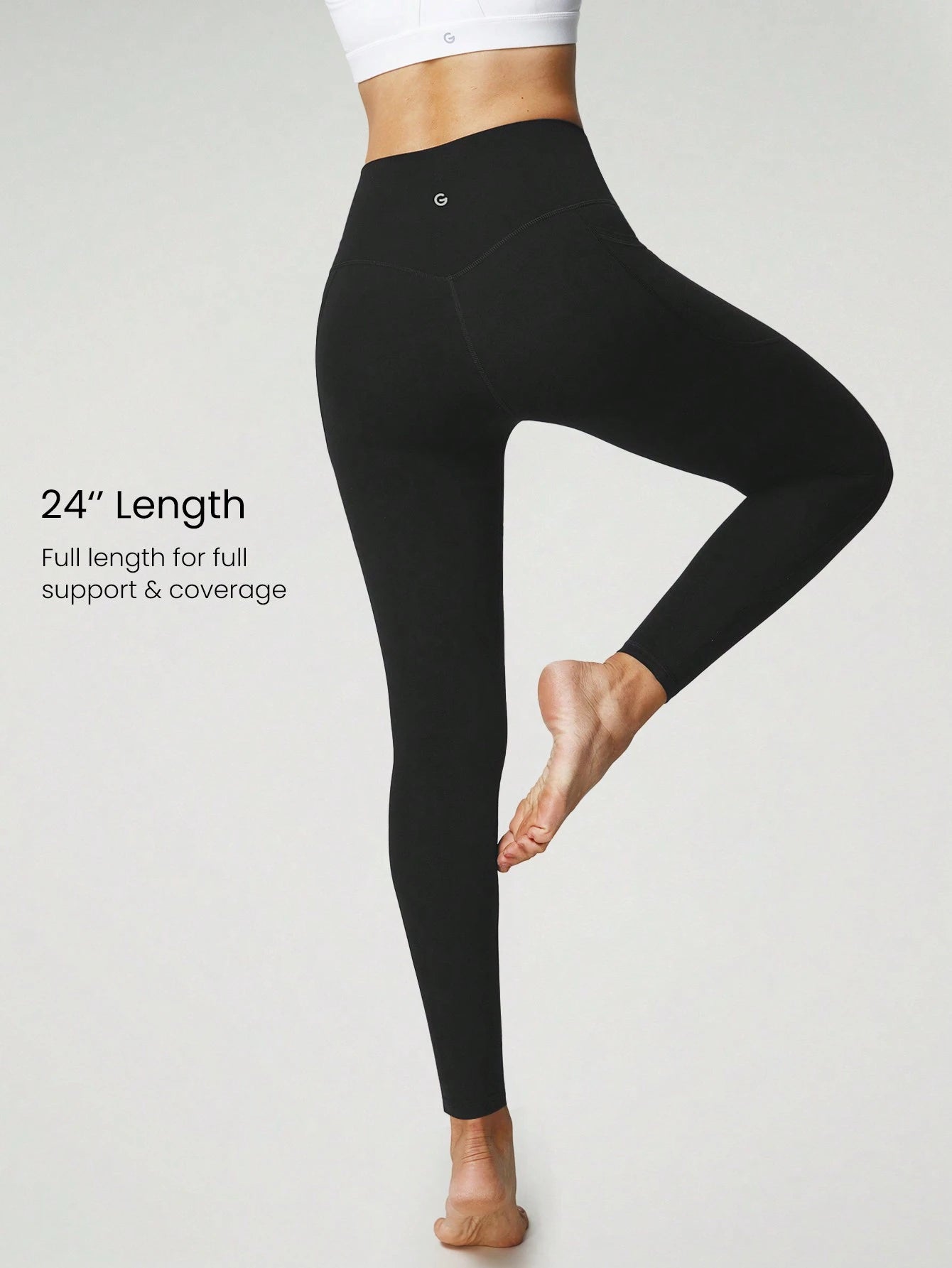 GLOWMODE 24" Featherfittm High-Rise Side Pocket Leggings Gym Fall Winter