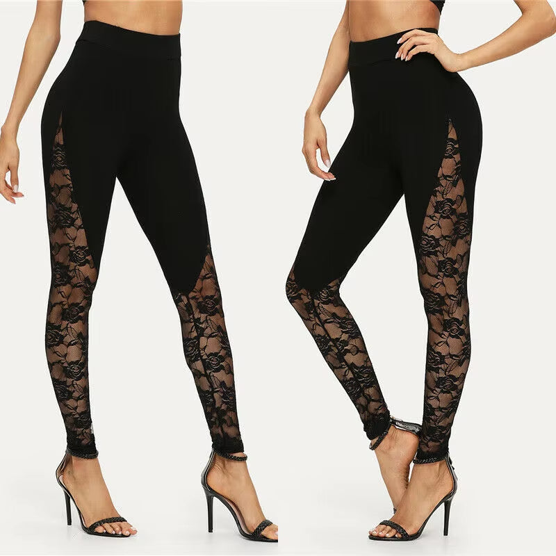 High Waist Black Lace Leggings
